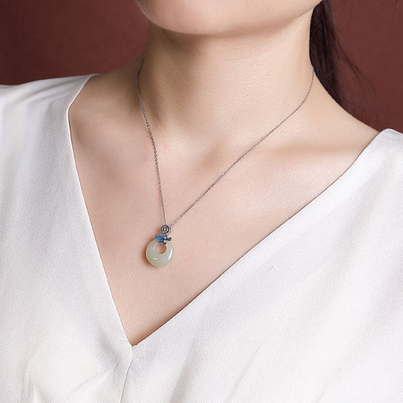 Hetian Jade Dragon Peace Buckle Halskette | Schutz &amp; Glück