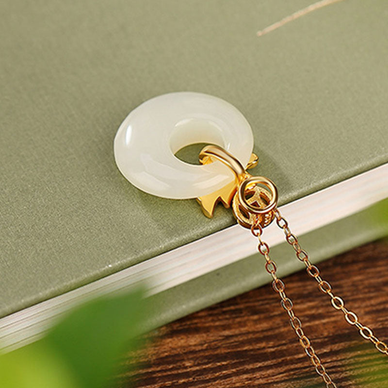 Hetian Jade Dragon Peace Buckle Halskette | Schutz &amp; Glück