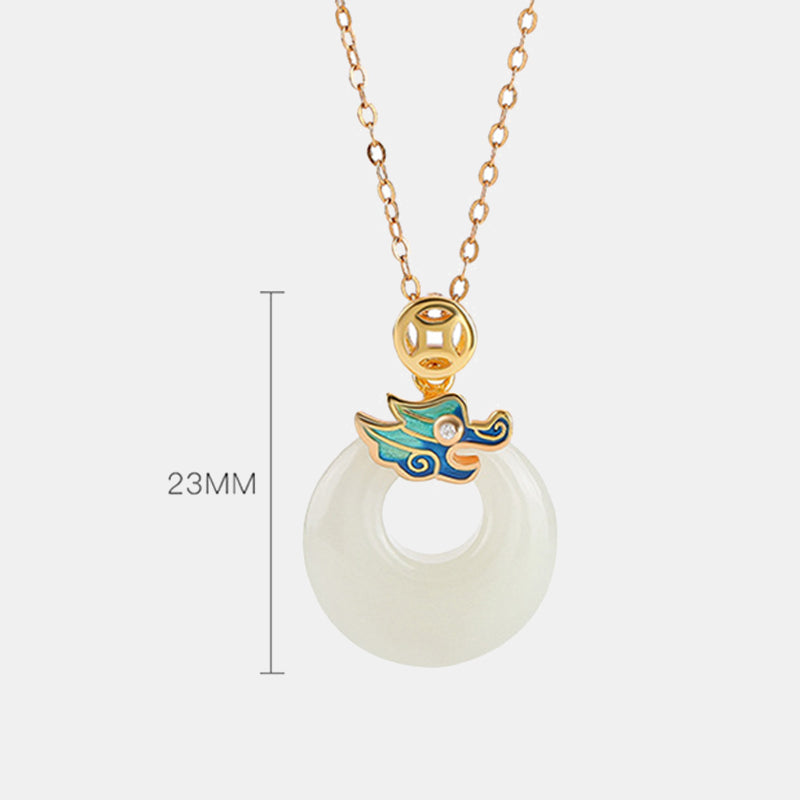 Hetian Jade Dragon Peace Buckle Halskette | Schutz &amp; Glück