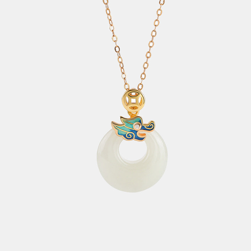 Hetian Jade Dragon Peace Buckle Halskette | Schutz &amp; Glück