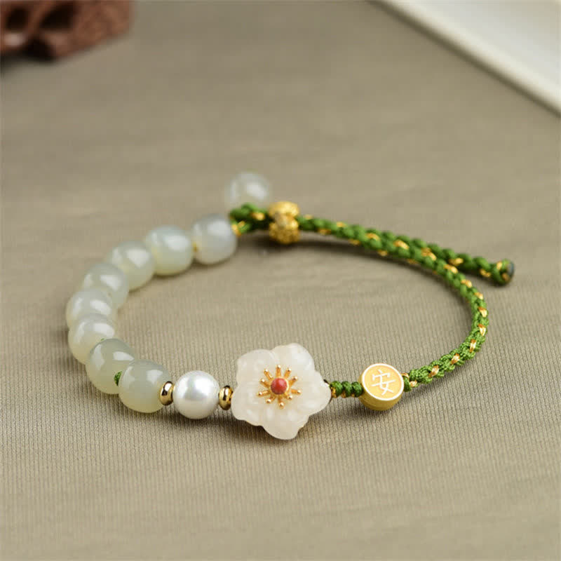 Hetian Jade Glücksbringer Armband | 925 Silber Unisex