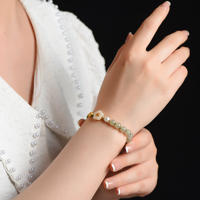 Hetian Jade Glücksbringer Armband | 925 Silber Unisex