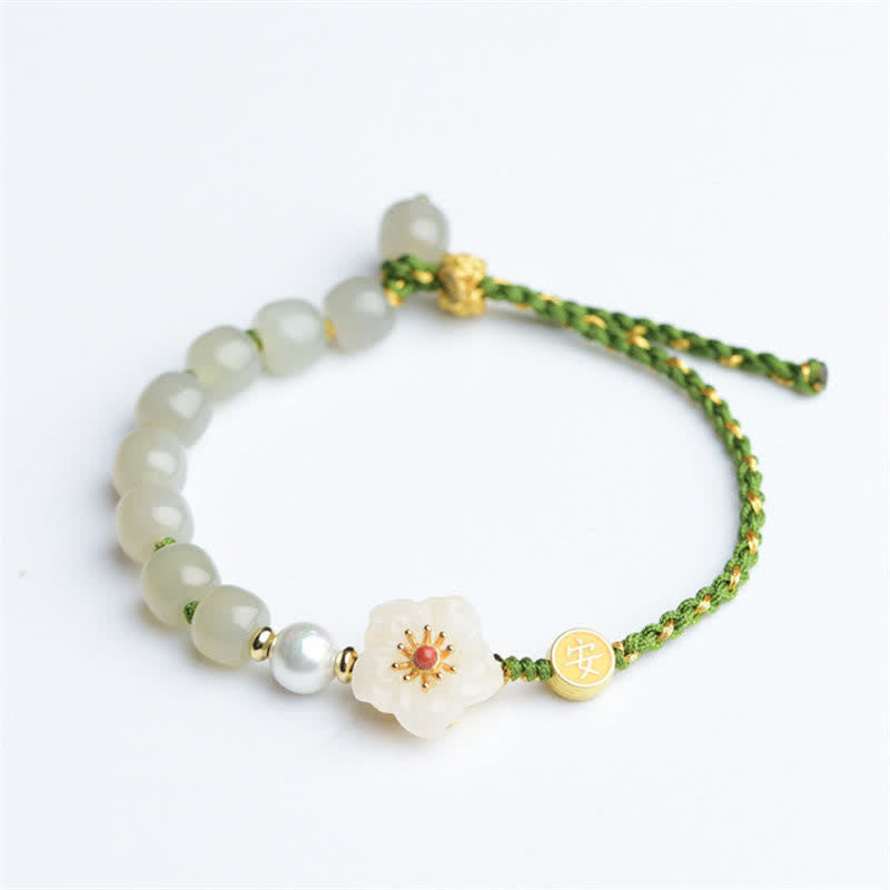Hetian Jade Glücksbringer Armband | 925 Silber Unisex