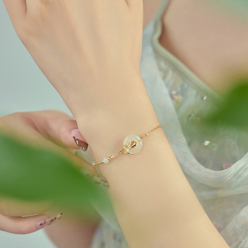 Hetian Jade Peace Buckle Armband 14-18 cm | Heilende Klänge