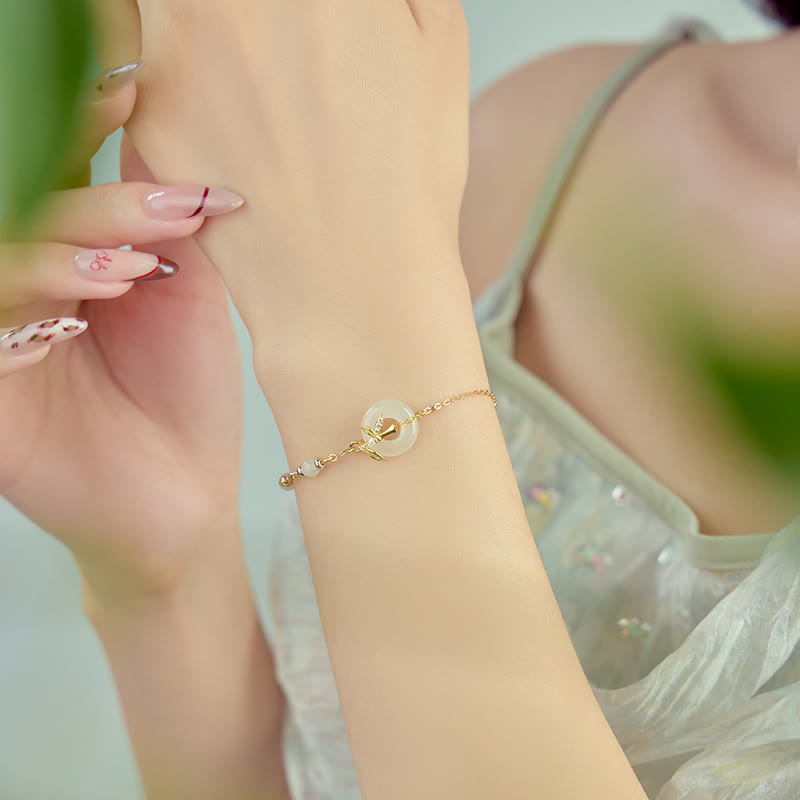 Hetian Jade Peace Buckle Armband 14-18 cm | Heilende Klänge