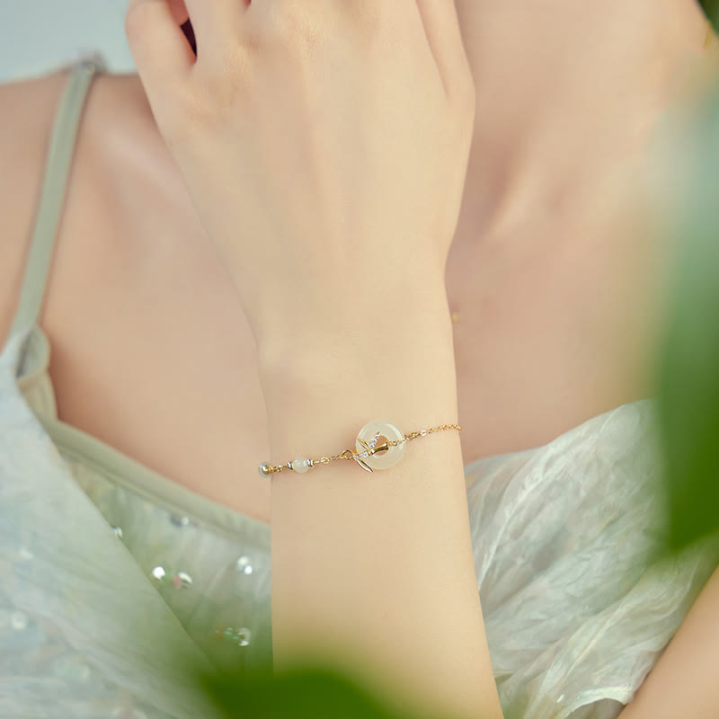 Hetian Jade Peace Buckle Armband 14-18 cm | Heilende Klänge