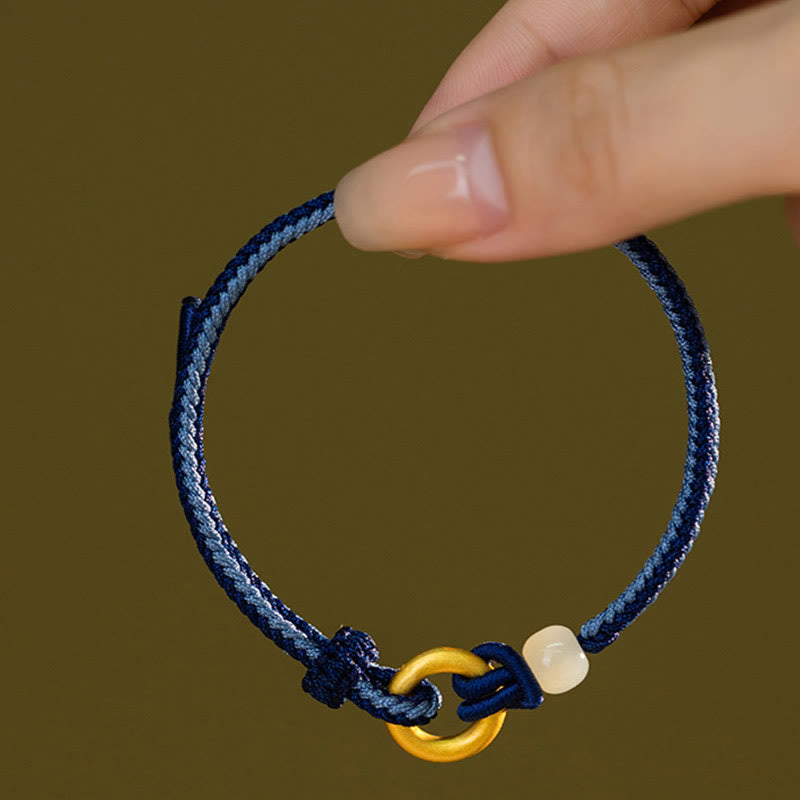 Hetian Jade Peace Buckle Armband 14-18cm | Sterling Silber