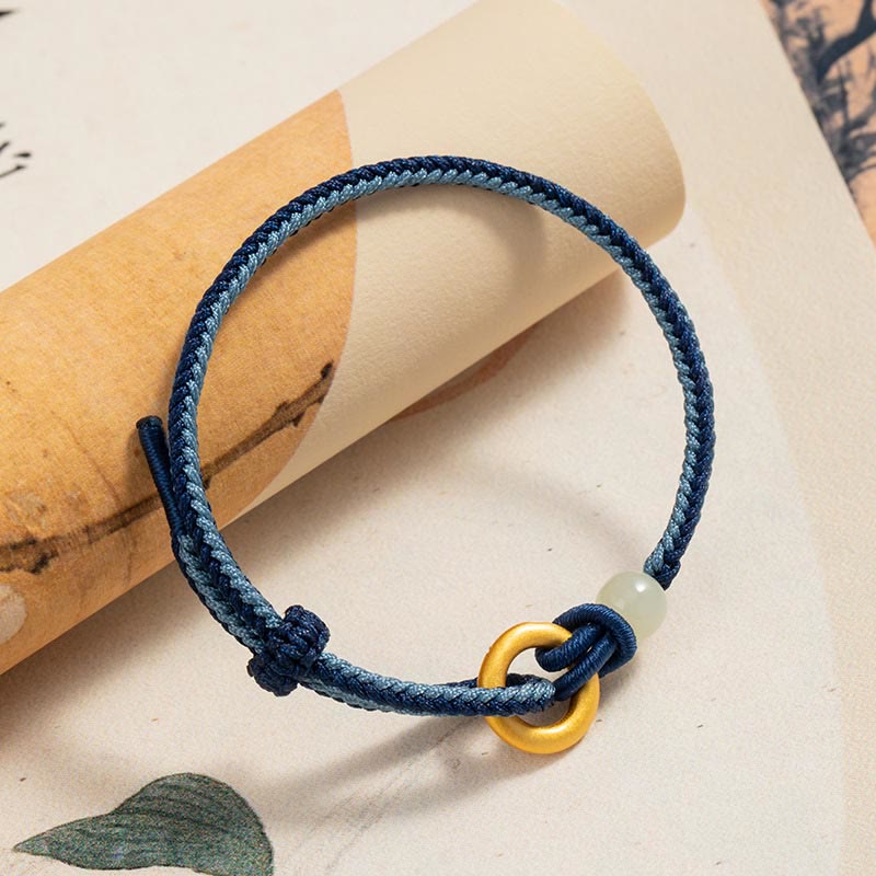 Hetian Jade Peace Buckle Armband 14-18cm | Sterling Silber