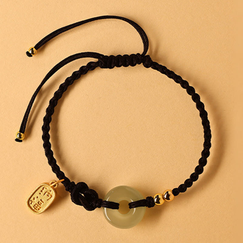 Hetian Jade Peace Buckle Fu Armband für Glück