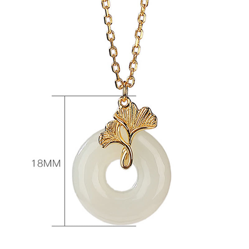 Hetian Jade Peace Buckle Halskette | Sterling Silber | Wohlstandsbalance