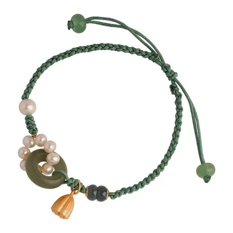 Hetian Jade Peace Buckle Serenity Armband für Glück