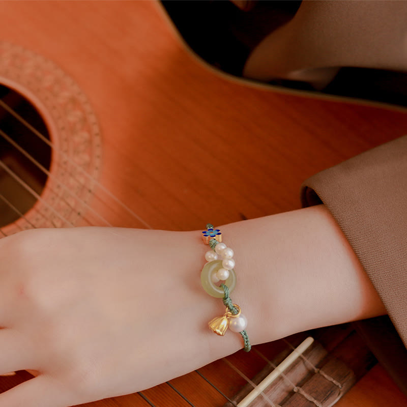 Hetian Jade Peace Buckle Serenity Armband für Glück