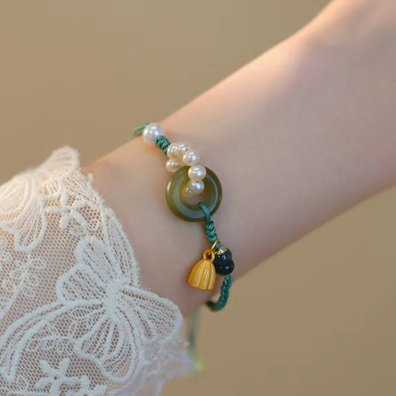 Hetian Jade Peace Buckle Serenity Armband für Glück