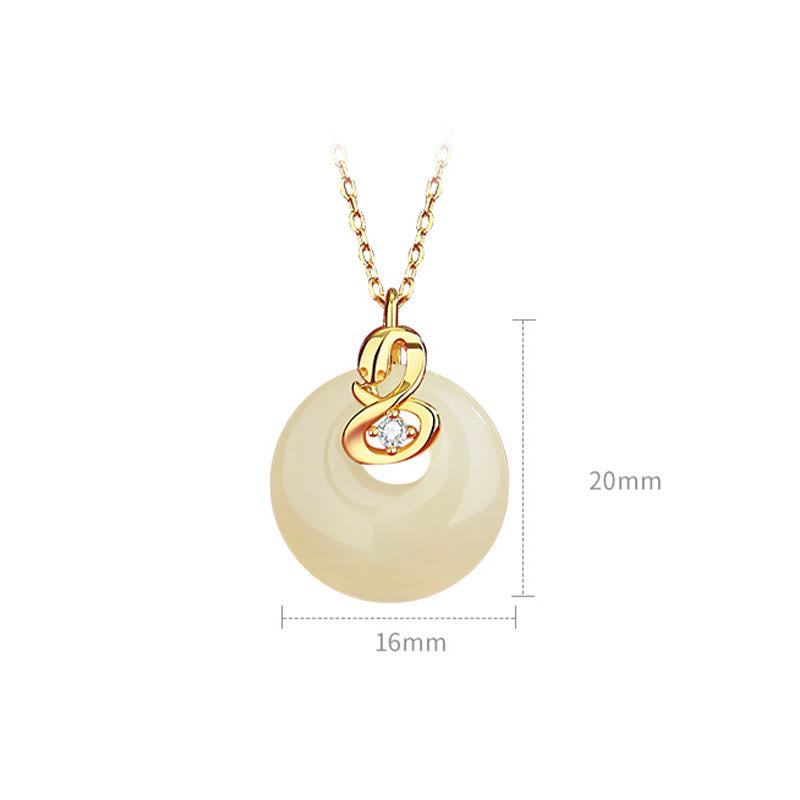 Hetian Jade Peace Buckle Schlangenhalskette