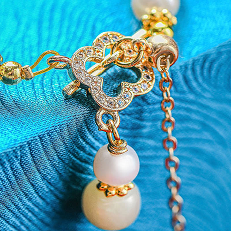 Hetian Jade Pearl Abundance Armband für Wohlstand und Ausgeglichenheit