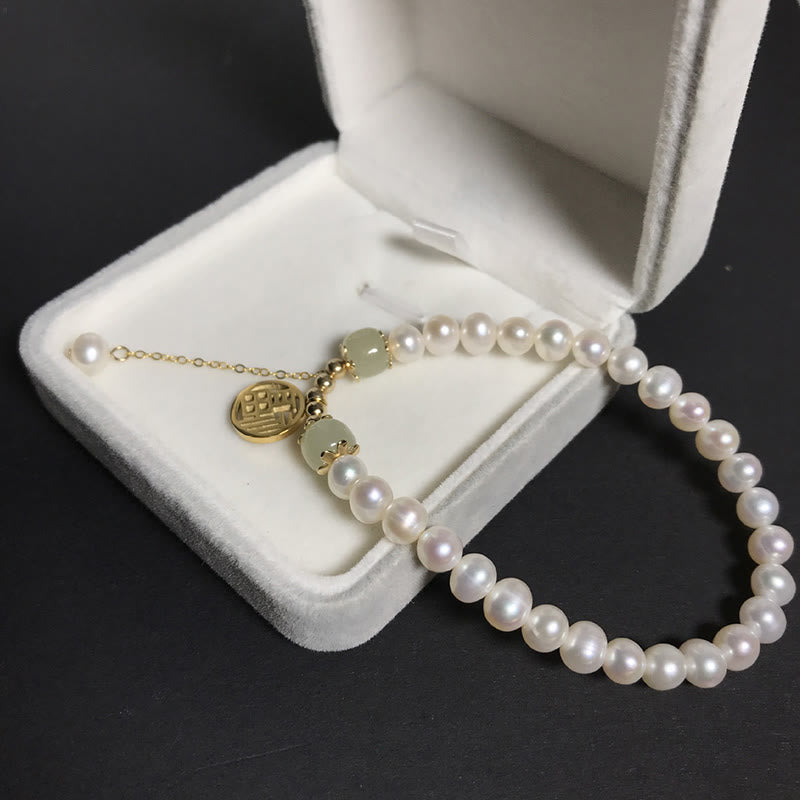 Hetian Jade Perlenarmband für Glück und Weisheit