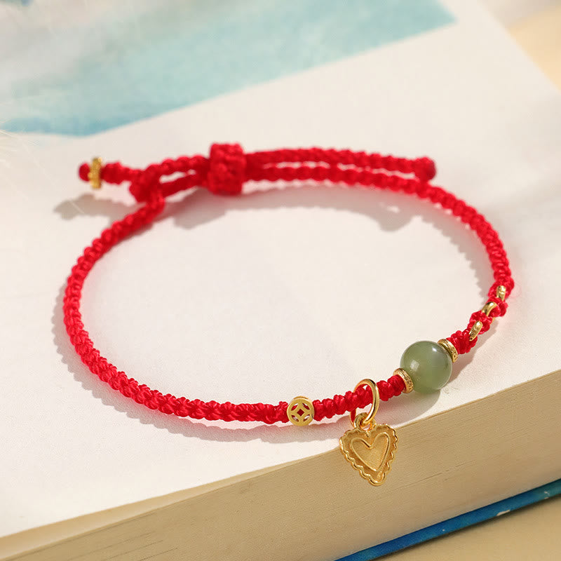 Charm-Armband aus Sterlingsilber mit Hetian-Jade