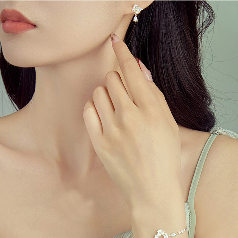 Hetian Jade Sterling Silber Ohrringe für Fülle und Ausgeglichenheit