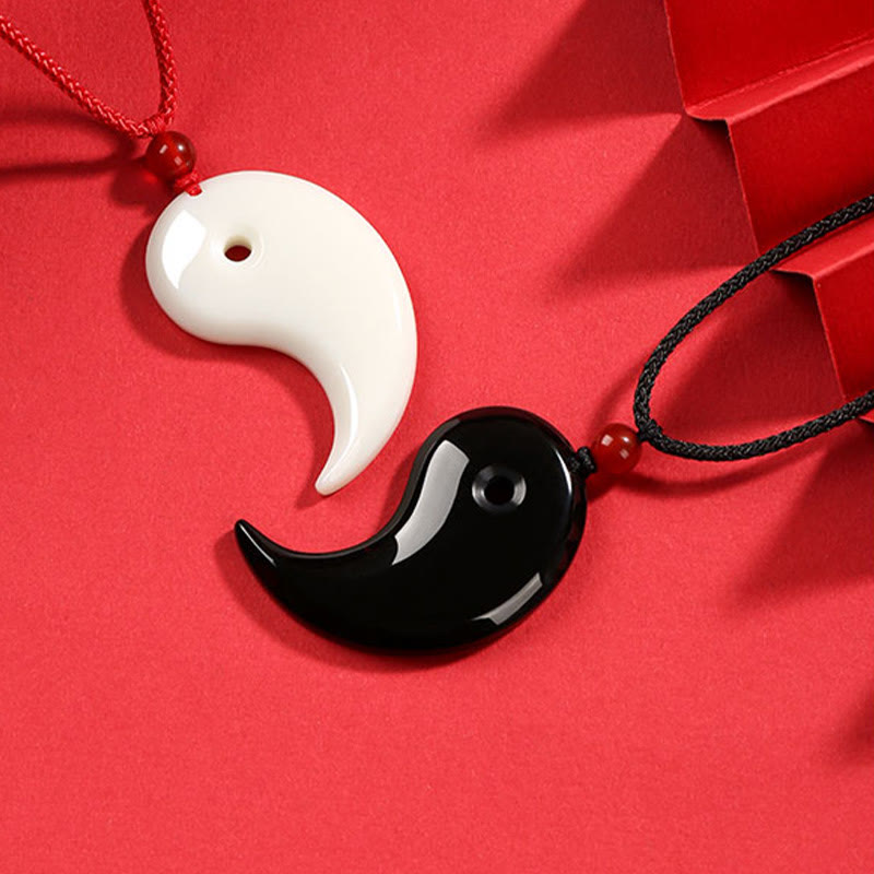 Hetian Jade Yin Yang Halskette Anhänger | Gleichgewicht und Glück