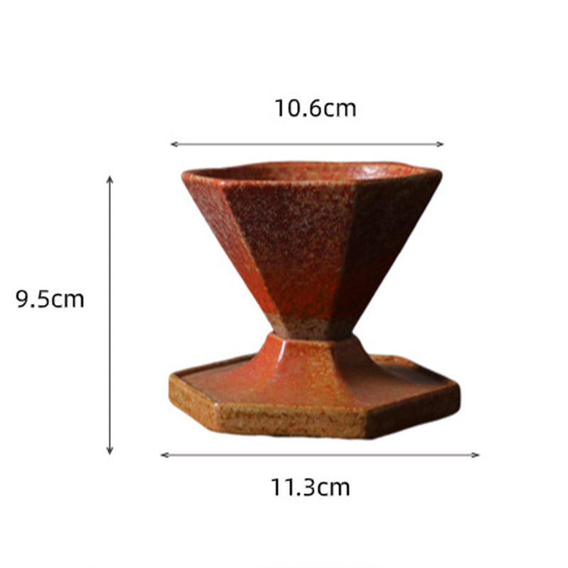 Sechseckige Keramiktasse für Tee und Kaffee, 170 ml | Zen-Dekor