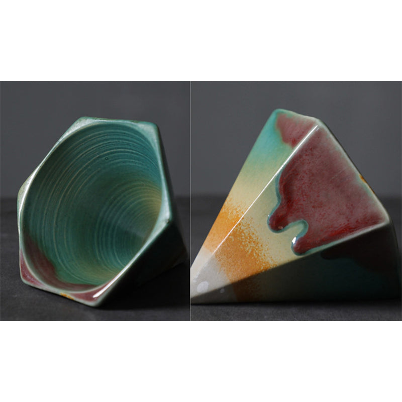 Sechseckige Keramiktasse für Tee und Kaffee, 170 ml | Zen-Dekor