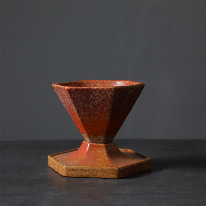 Sechseckige Keramiktasse für Tee und Kaffee, 170 ml | Zen-Dekor