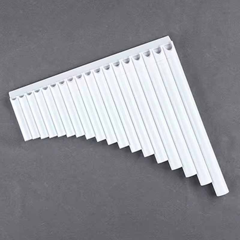 White C Key Bamboo Pan Flute with graduated pipes in descending order