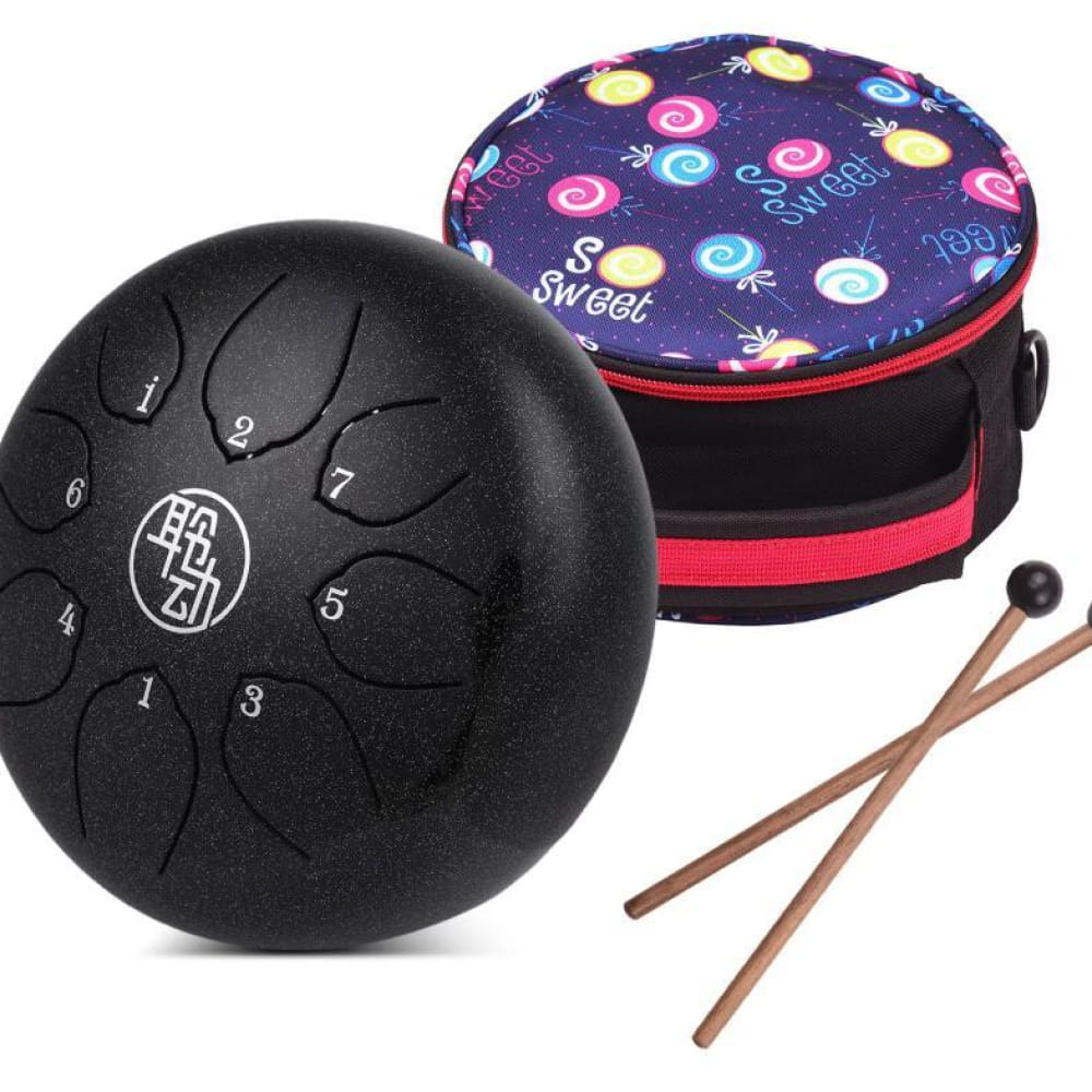 HLURU Huashu Alloy Steel Tongue Drum 6 Inch 8-Notes C-Key Percussion Instrument - 6 Inches/8 Notes