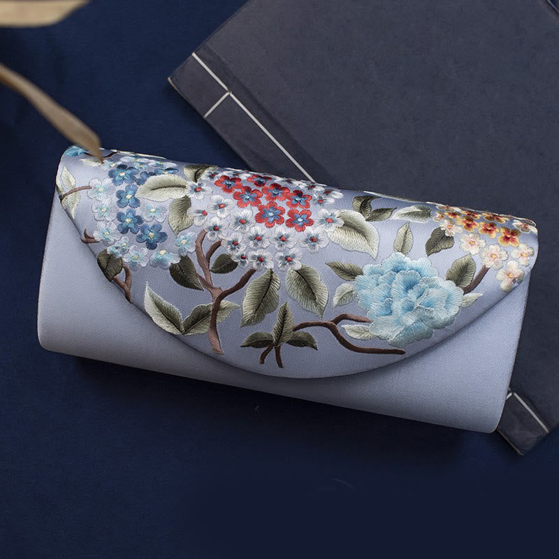Hydrangea Stickerei Crossbody Hochzeit Tasche 24cm Elegante Stil