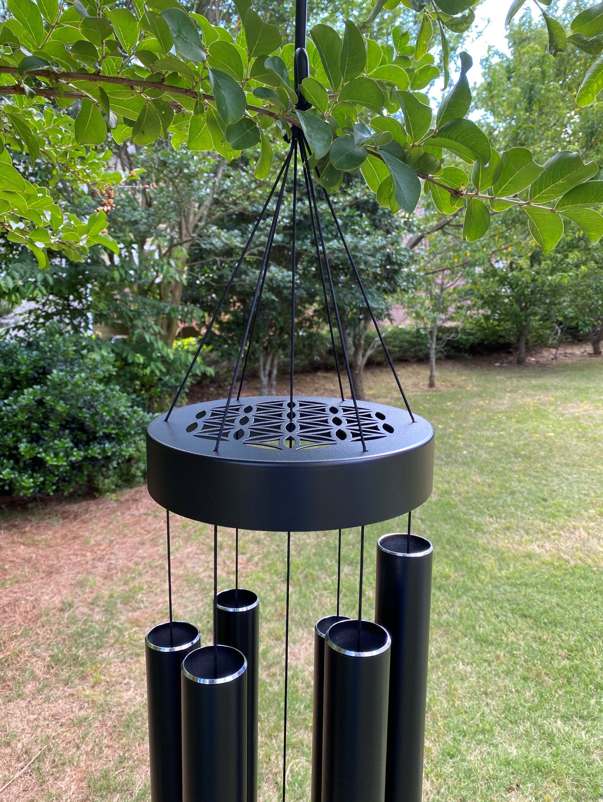 Joyous Wind Chimes, 60 Inch Large Deep Tone Black Metal Wind Chime, the Beautiful Spirit Sound Can Create a Sense of Peace and Relaxation