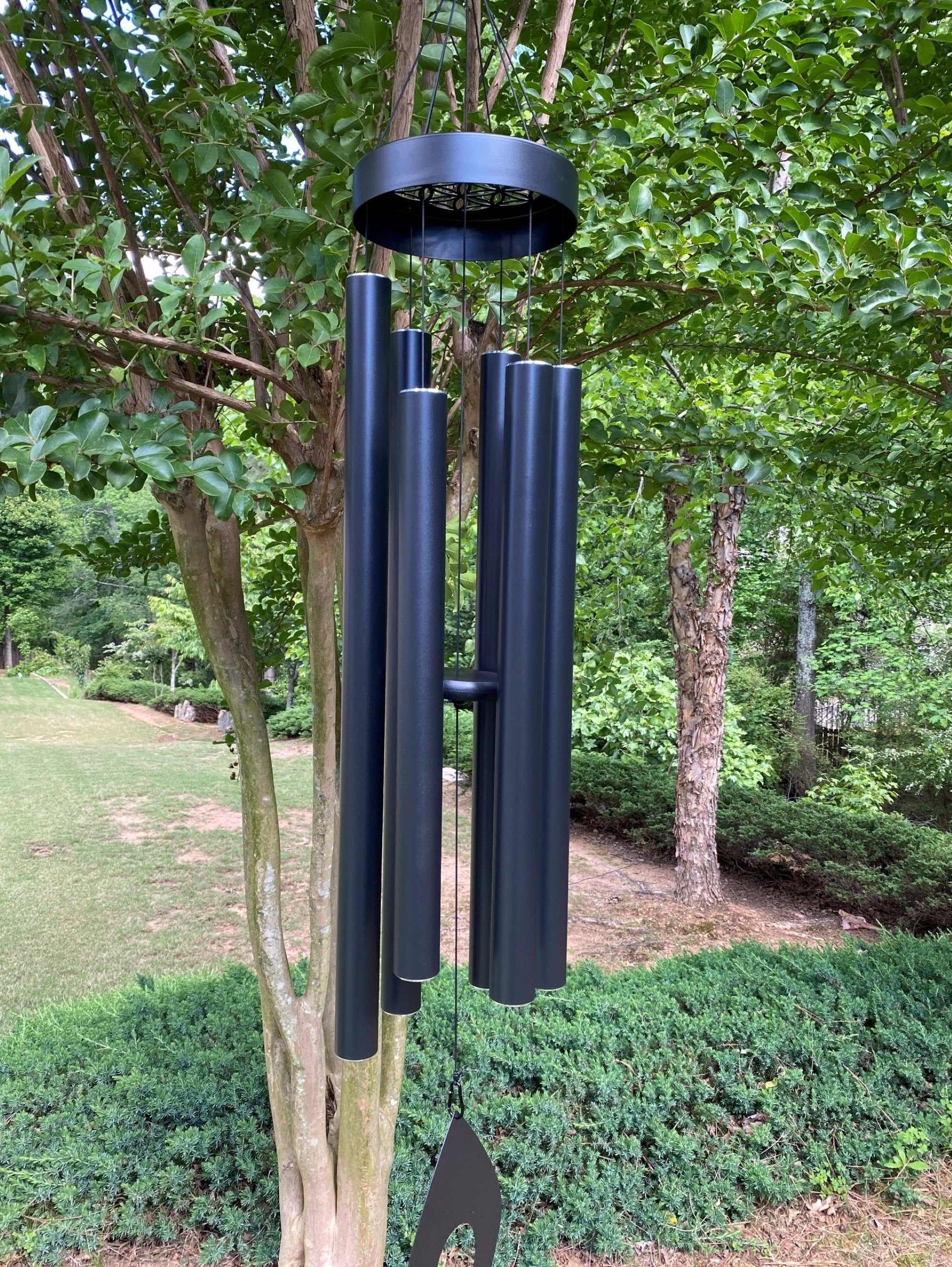 Joyous Wind Chimes, 60 Inch Large Deep Tone Black Metal Wind Chime, the Beautiful Spirit Sound Can Create a Sense of Peace and Relaxation