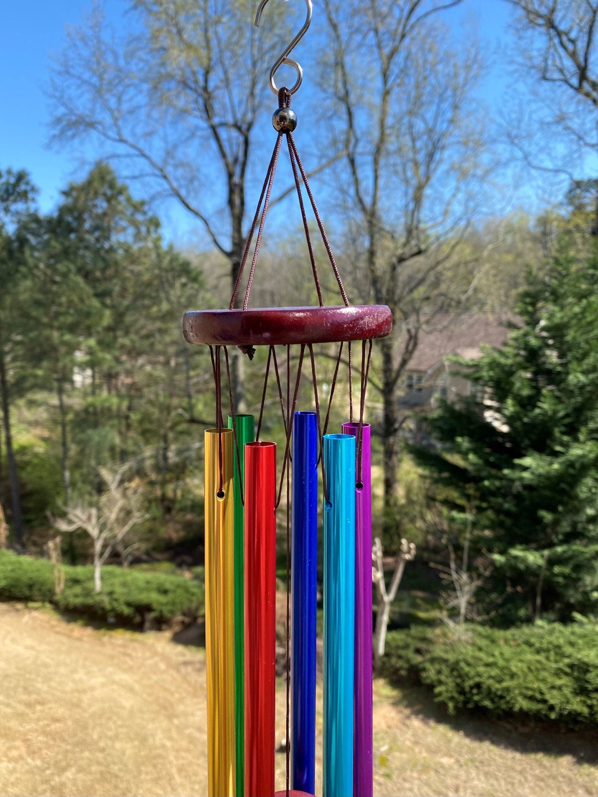 Joyous Wind Chimes, 28 Inch Rainbow Metal Handmade Wind Chimes, the Sound Can Create a Sense of Peace, Relaxation for Patio, Sunroom, Garden