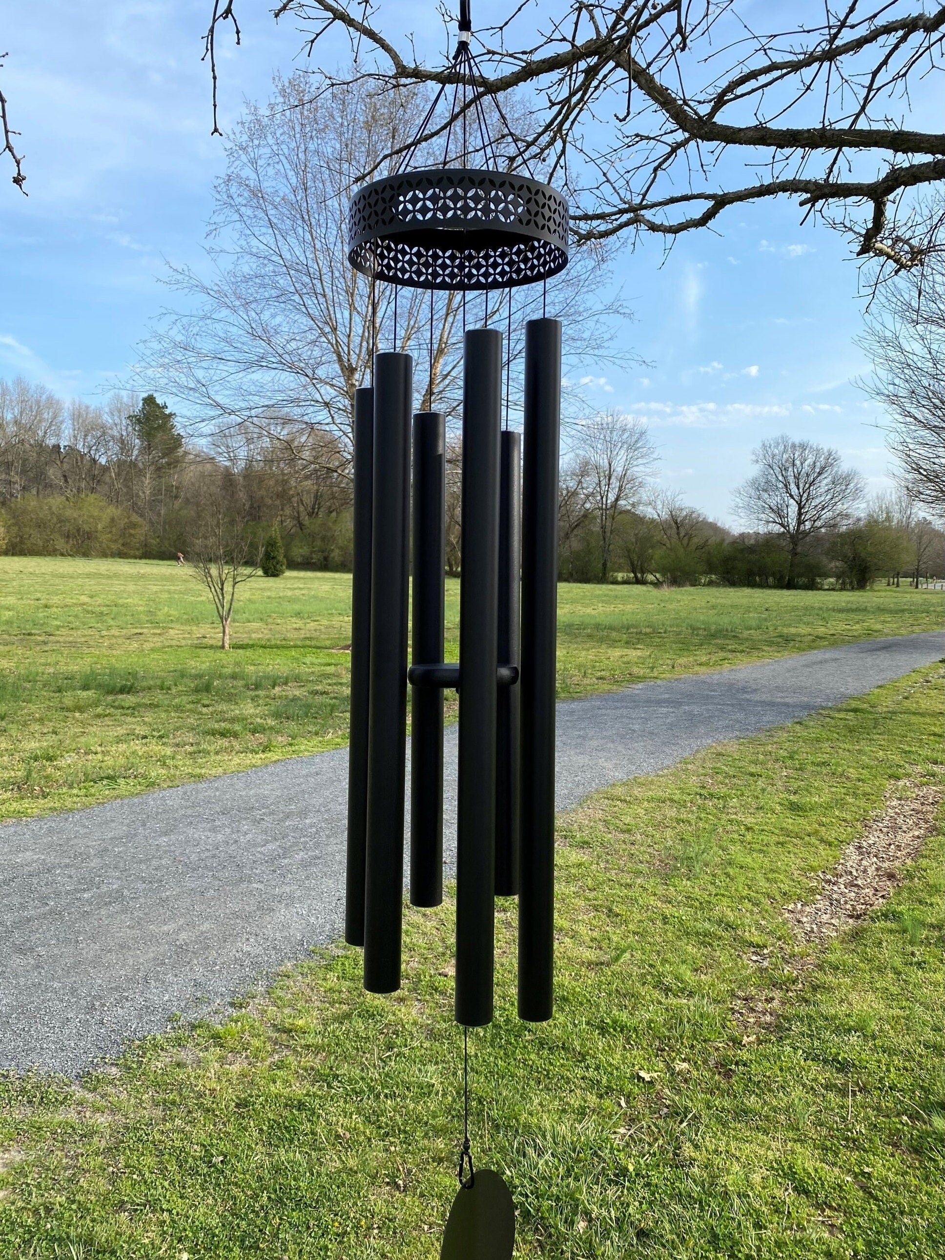 Joyous Windchimes, 60 Inch Large Deep Tone Black Color Metal Wind Chimes. the Beautiful Spirit Sound Can Create a Sense of Peace, Relaxation