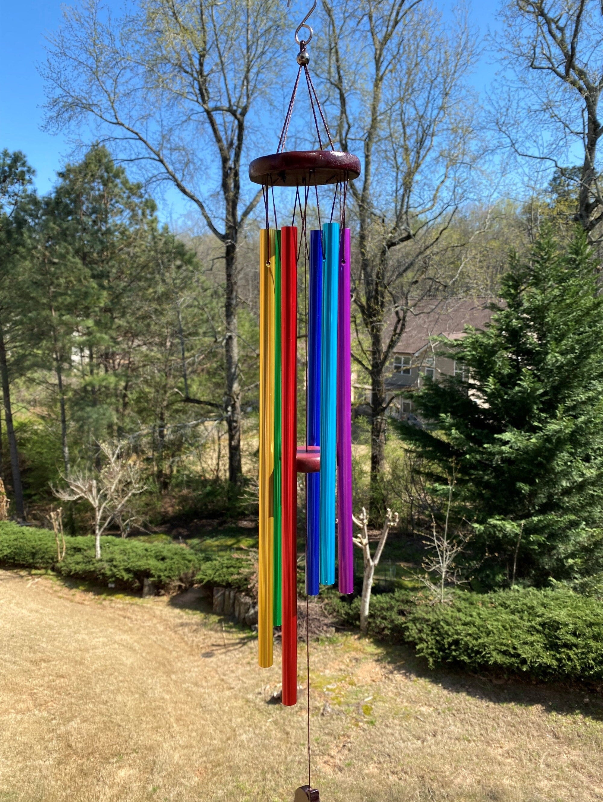 Joyous Wind Chimes, 28 Inch Rainbow Metal Handmade Wind Chimes, the Sound Can Create a Sense of Peace, Relaxation for Patio, Sunroom, Garden