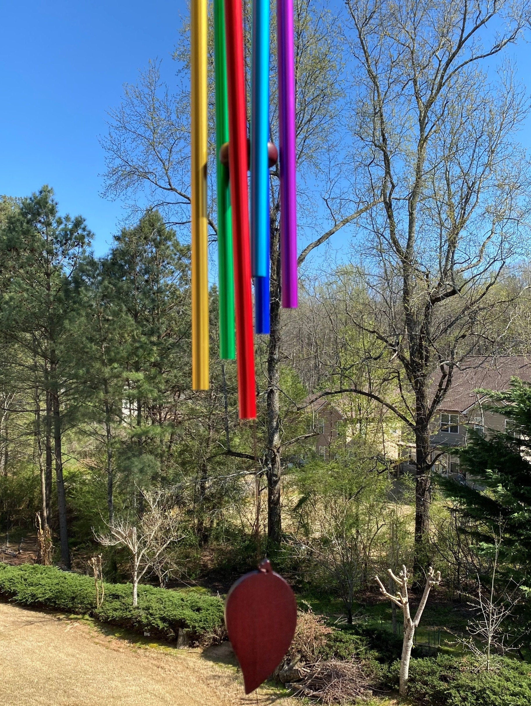 Joyous Wind Chimes, 28 Inch Rainbow Metal Handmade Wind Chimes, the Sound Can Create a Sense of Peace, Relaxation for Patio, Sunroom, Garden