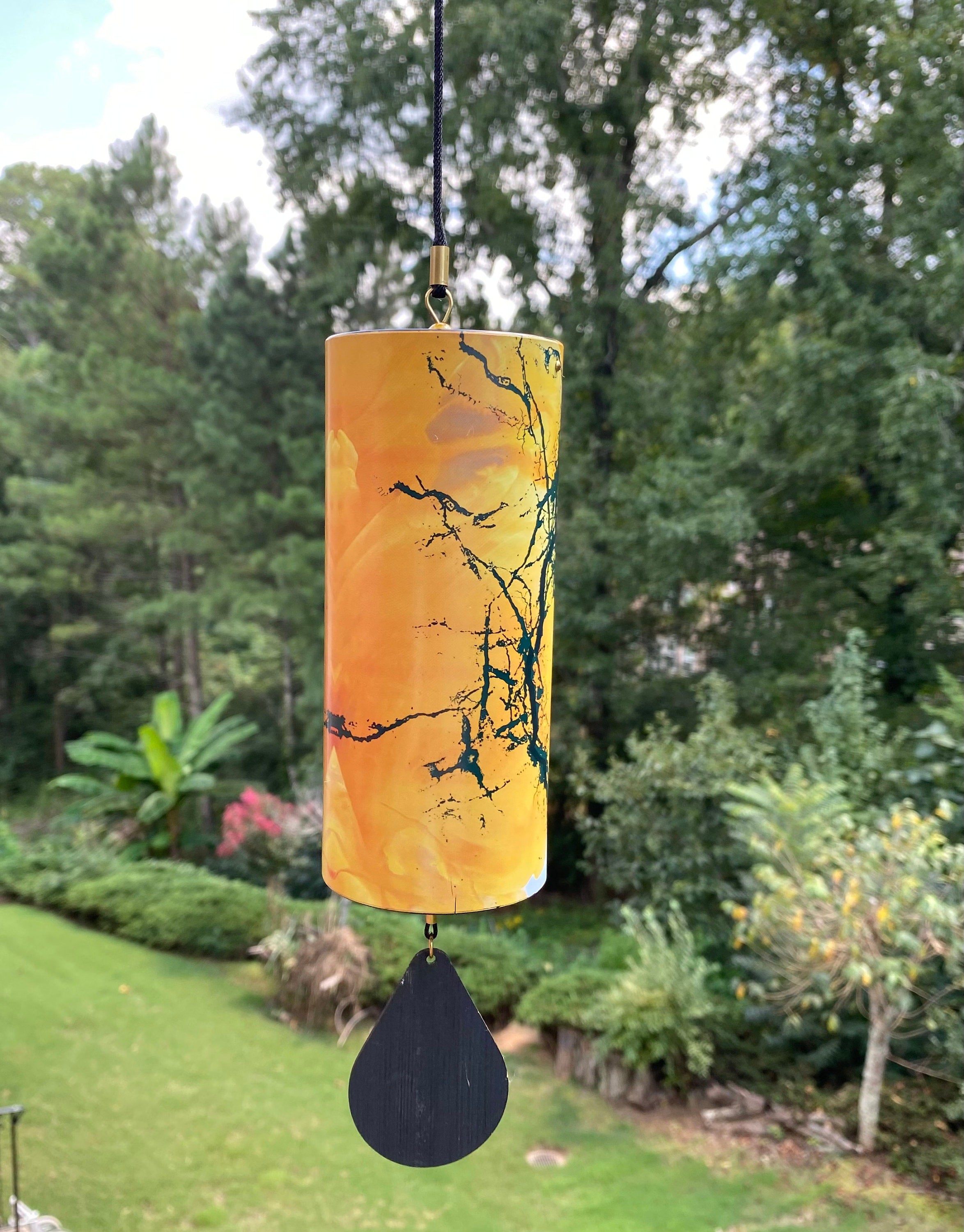 Joyous Wind Chimes, 15 Inch Beautiful Yellow Color Wind Chimes, the Sound Can Create a Sense of Peace and Relaxation in Your Home and Garden