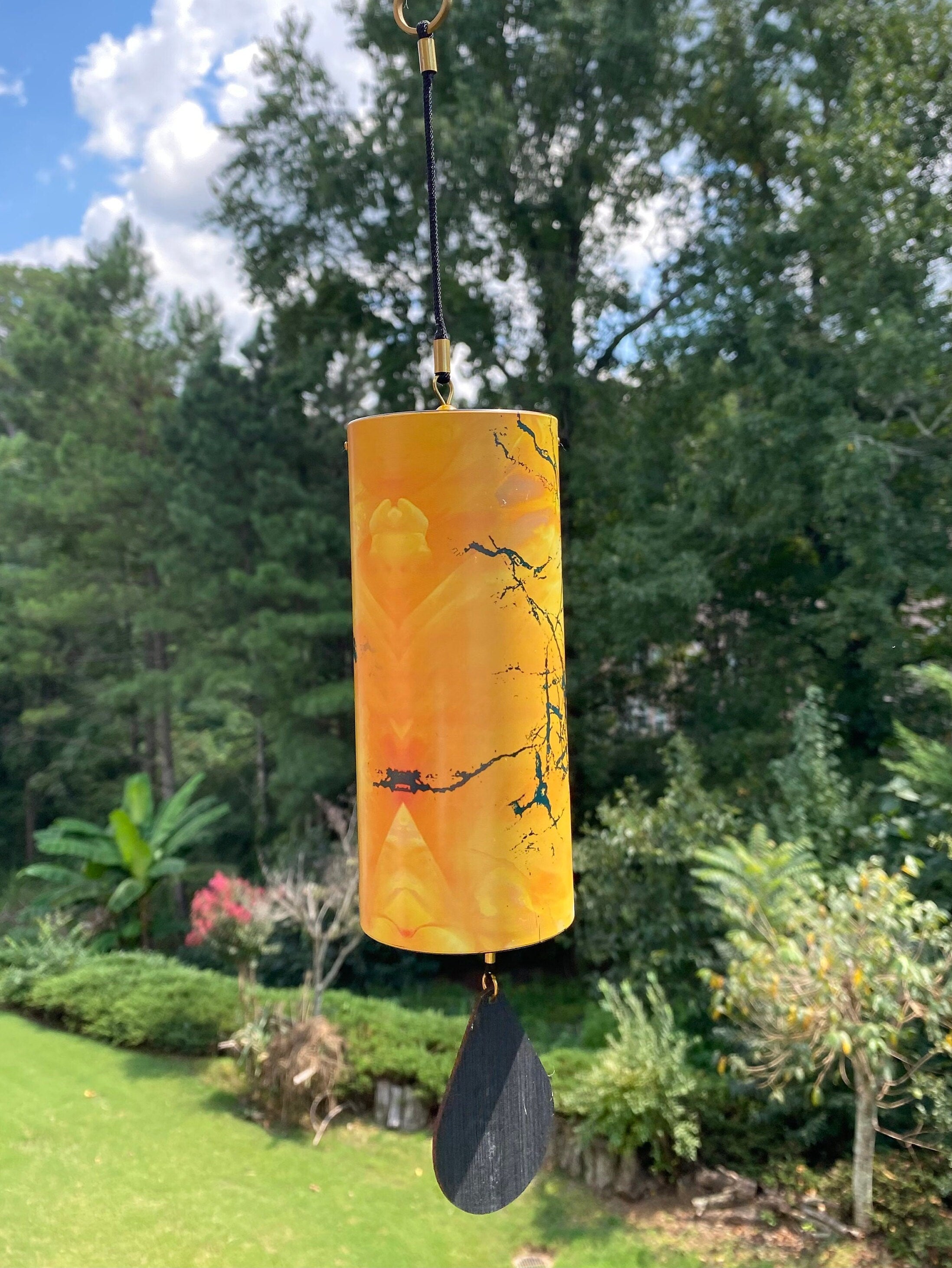 Joyous Wind Chimes, 15 Inch Beautiful Yellow Color Wind Chimes, the Sound Can Create a Sense of Peace and Relaxation in Your Home and Garden