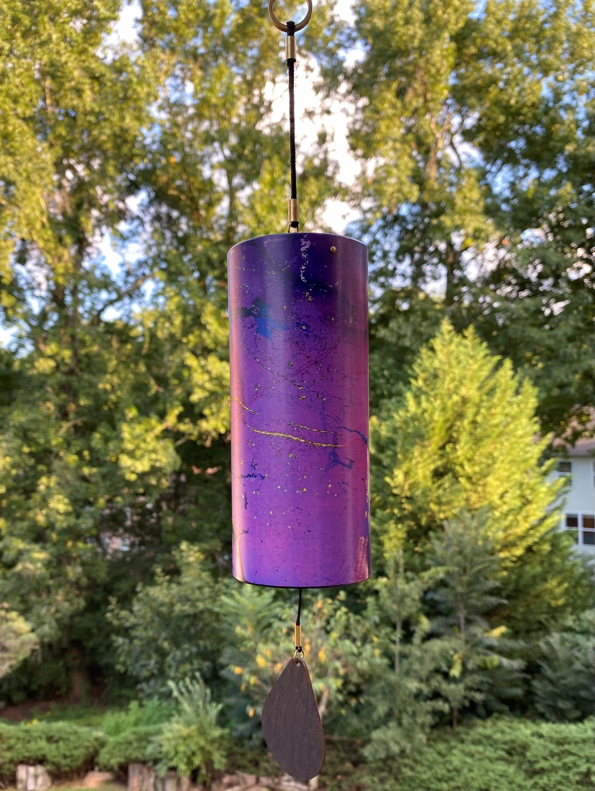 Joyous Wind Chimes, 15 Inch Beautiful Purple Color Wind Chimes, the Sound Can Create a Sense of Peace and Relaxation in Your Home and Garden