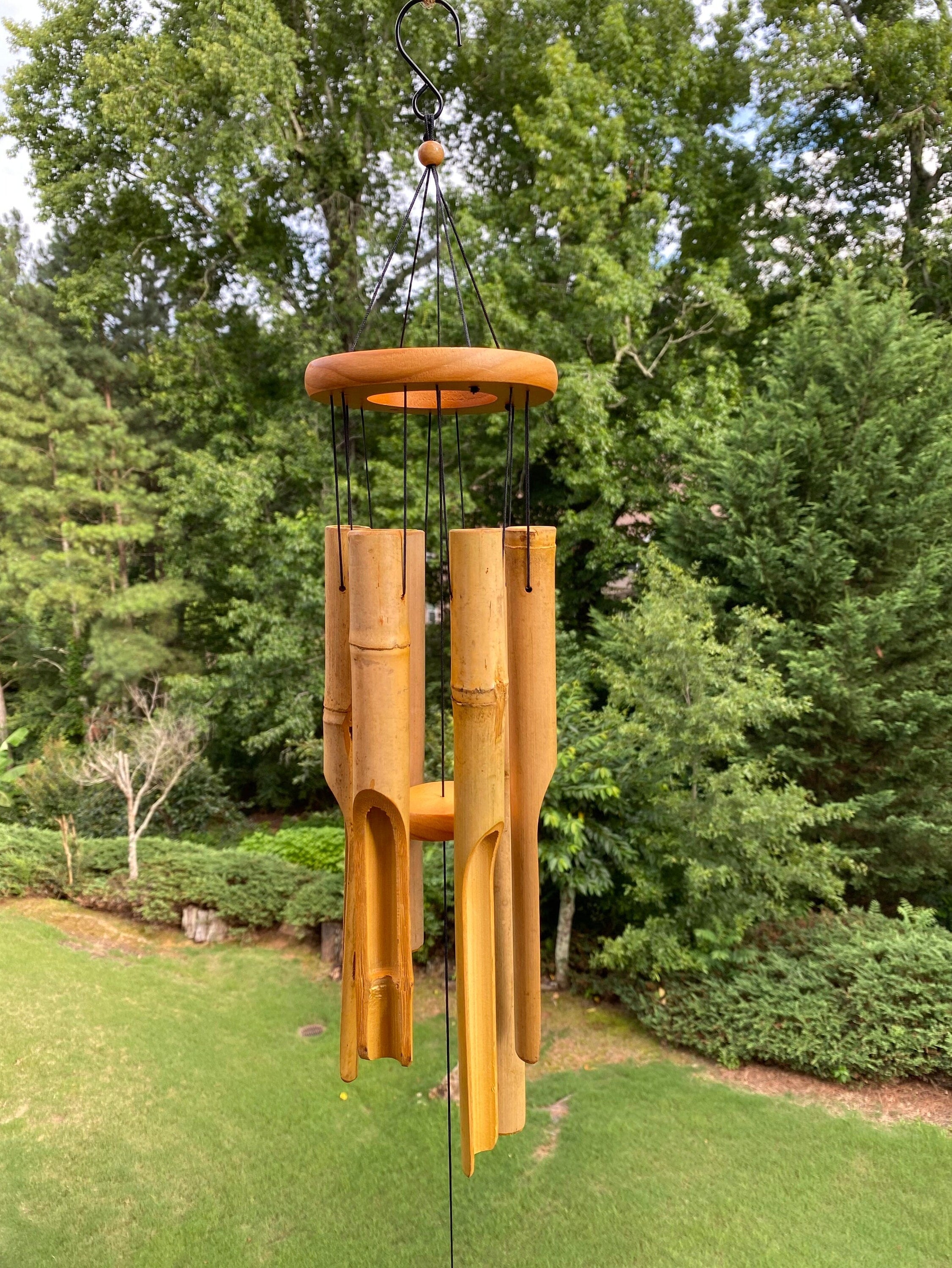 34 Inch Joyous Bamboo Wind Chime with Melody Deep Tone, the Beautiful Spirit Sound Can Create a Sense of Peace and Relaxation for All Season