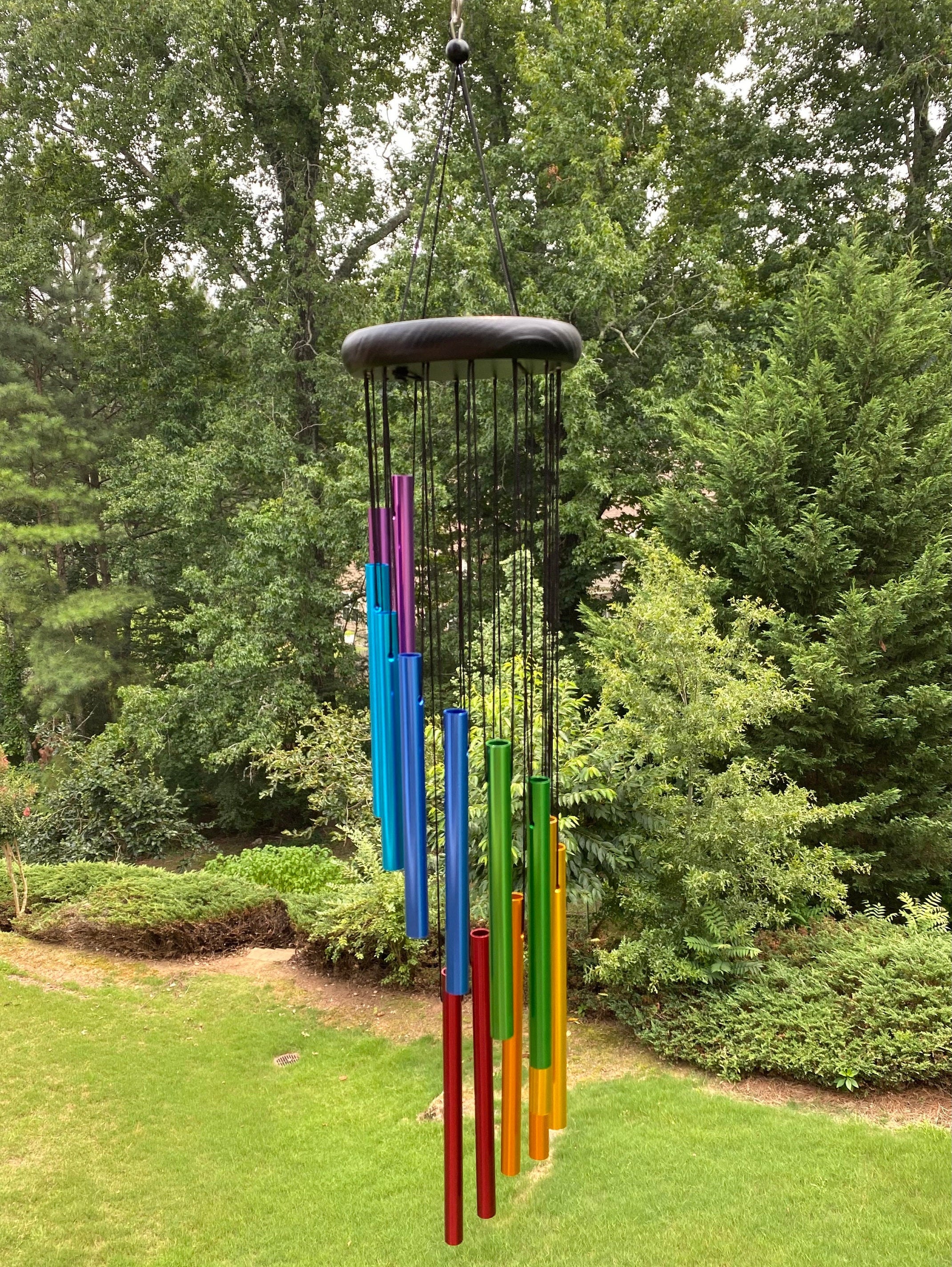 Joyous Wind Chimes, 28 Inch Rainbow Metal Handmade Wind Chimes, the Sound Can Create a Sense of Peace, Relaxation for Patio, Sunroom, Garden