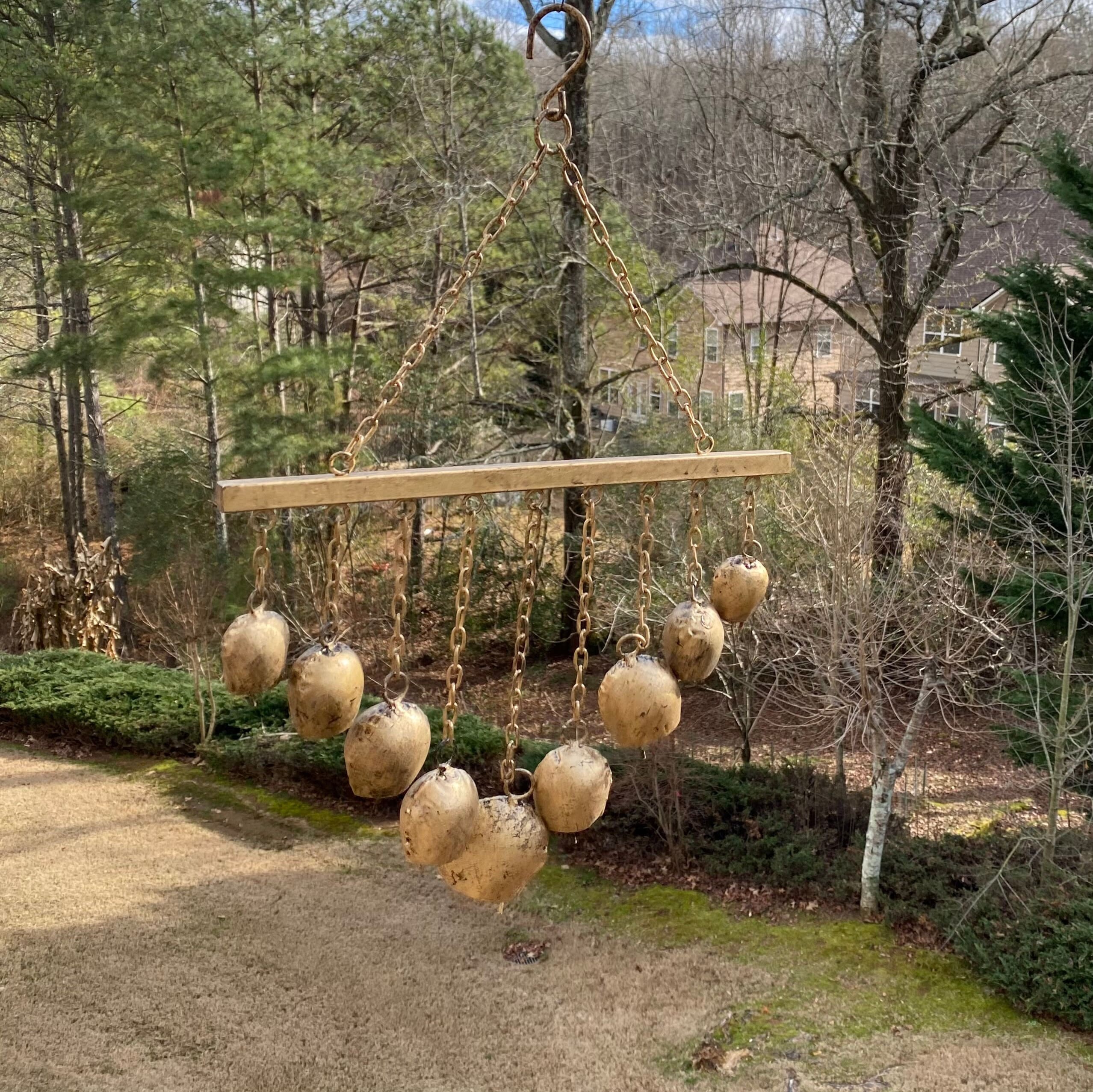 Joyous Wind Chimes, 19 Inch Antique Gold Bells Wind Chime, the Beautiful Spirit Sound Can Create Your Sunroom, Patio with Antique Wind Chime