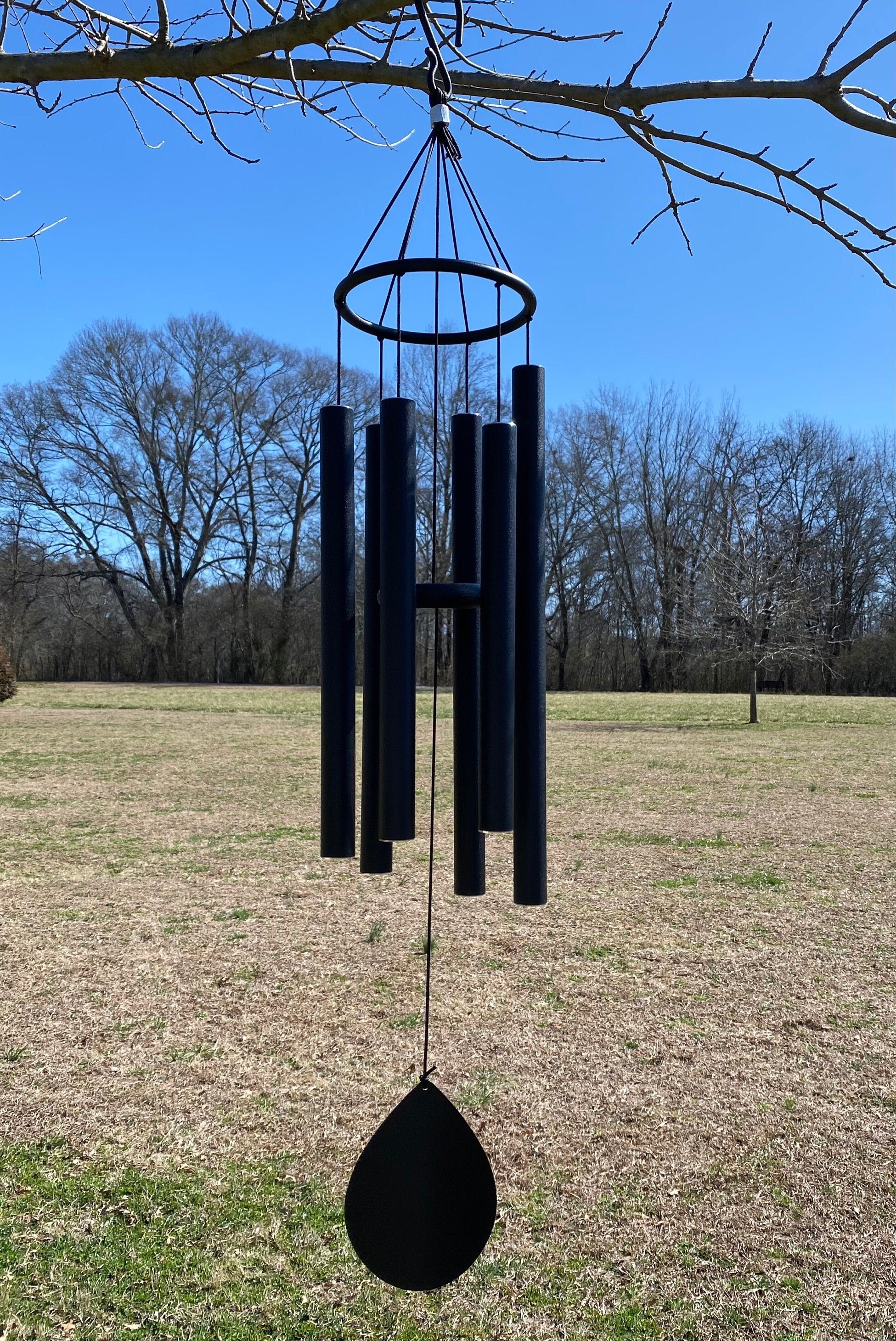 Joyous Wind Chimes, 36 Inch Deep Tone Black Color Metal Wind Chime. the Beautiful Spirit Sound Can Create a Sense of Peace and Relaxation