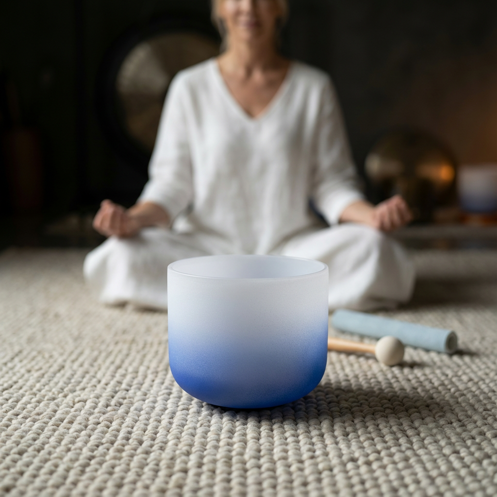 Indigo Aria Farbverlauf A Note Kristall Klangschale