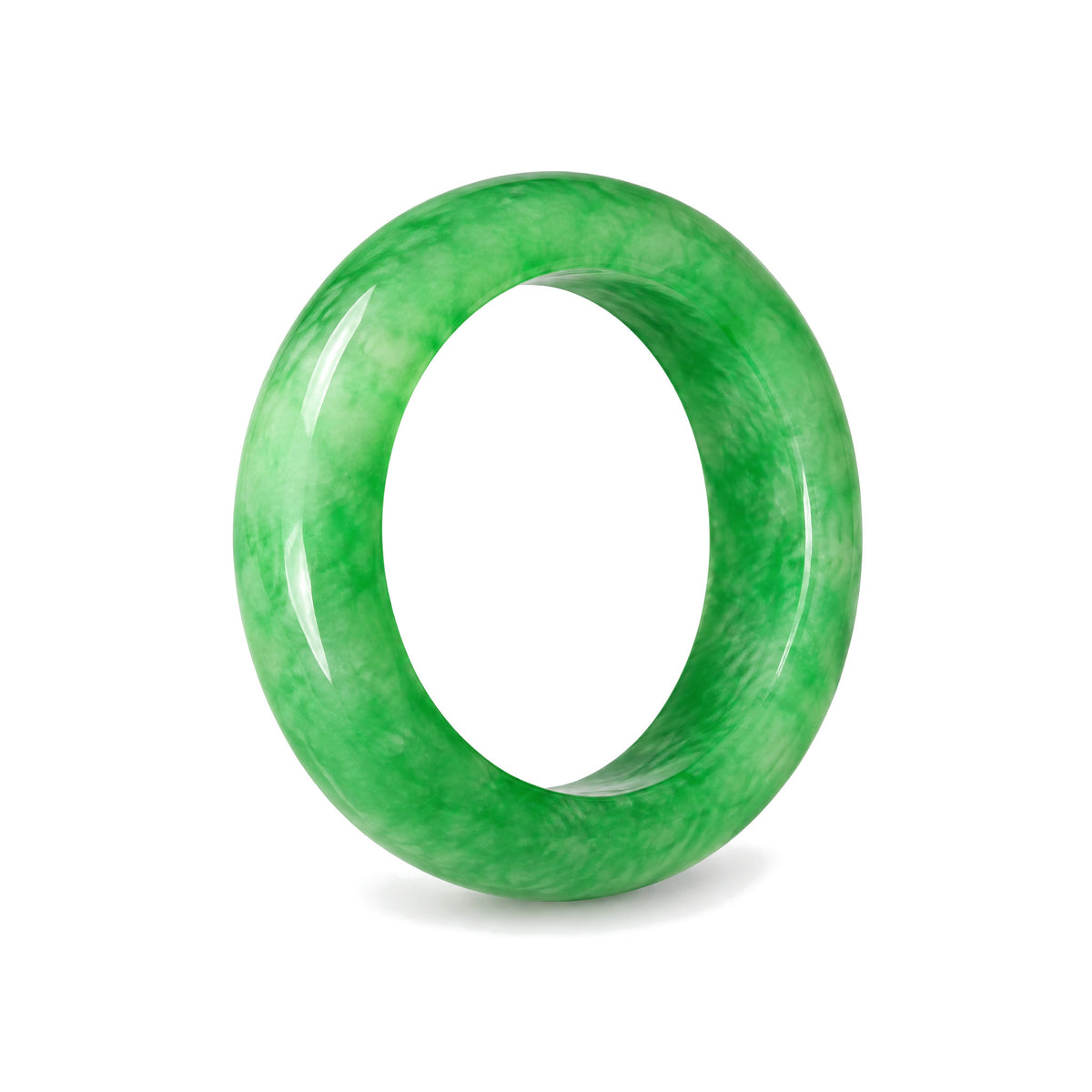 Unisex Jade Abundance Ring for Luck and Prosperity, on a white background