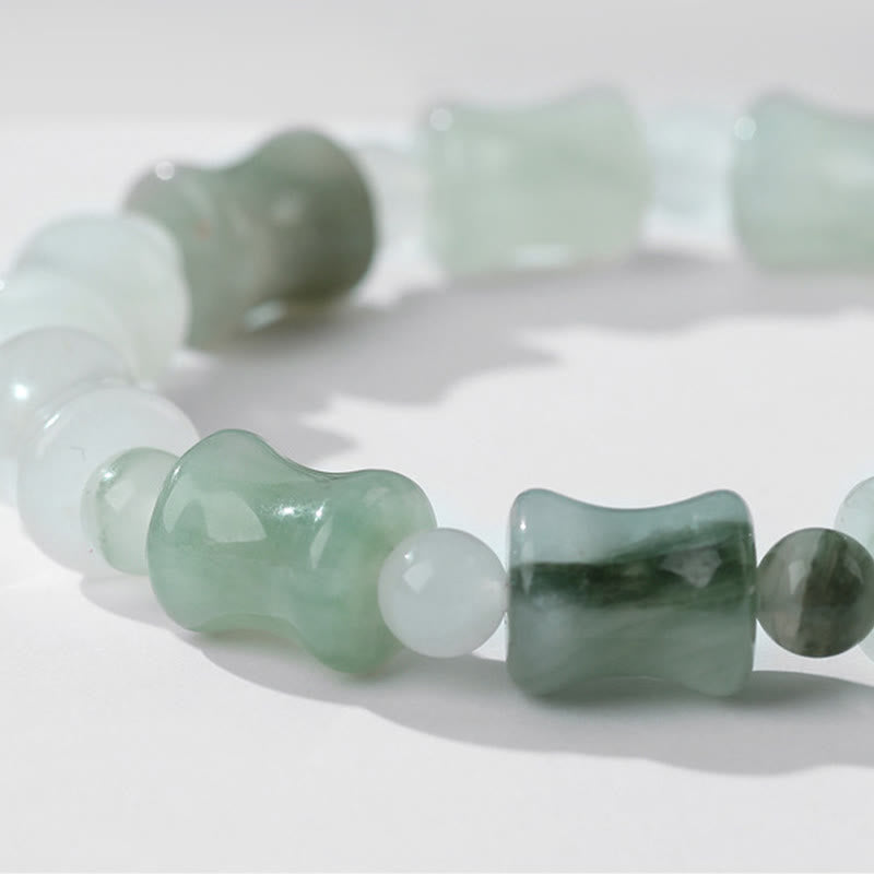 Jade Kokosnussschale Bambus Muster Fülle Armband