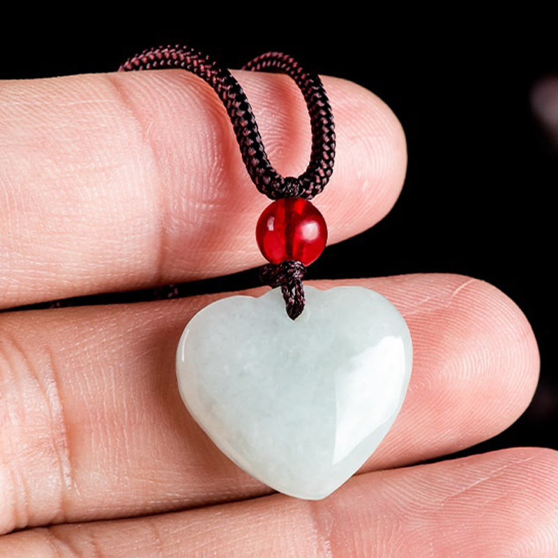 Jade Herz Wohlstand Halskette Anhänger für Fülle