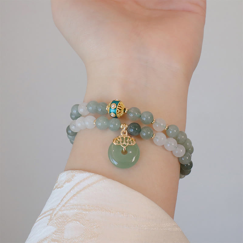 Jade Peace Buckle Armband | Ein- und zweilagige Glücksperlen
