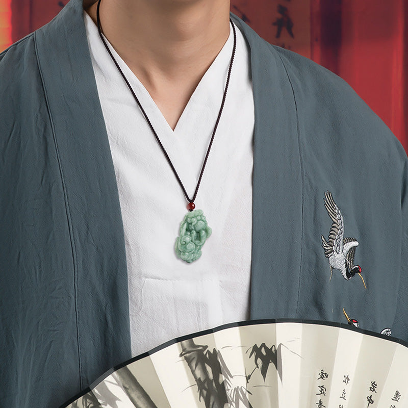 Jade PiXiu Reichtum Glück Halskette | Wohlstands-Charme