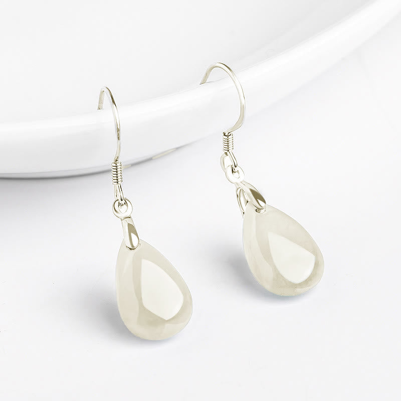 Jade-Wohlstands-Tropfenohrringe | 925 Sterling Silber 32mm