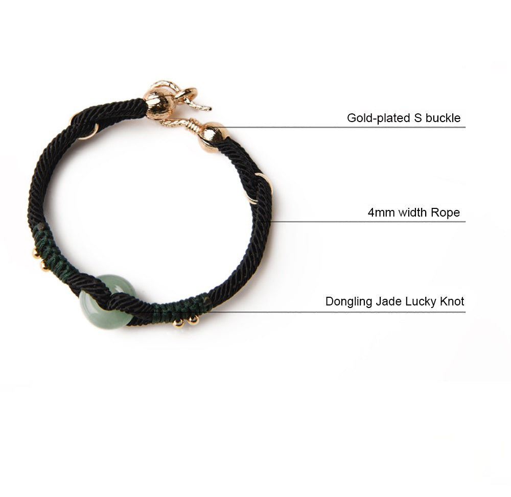 Jade Serenity: Handgemachtes geflochtenes Seilarmband